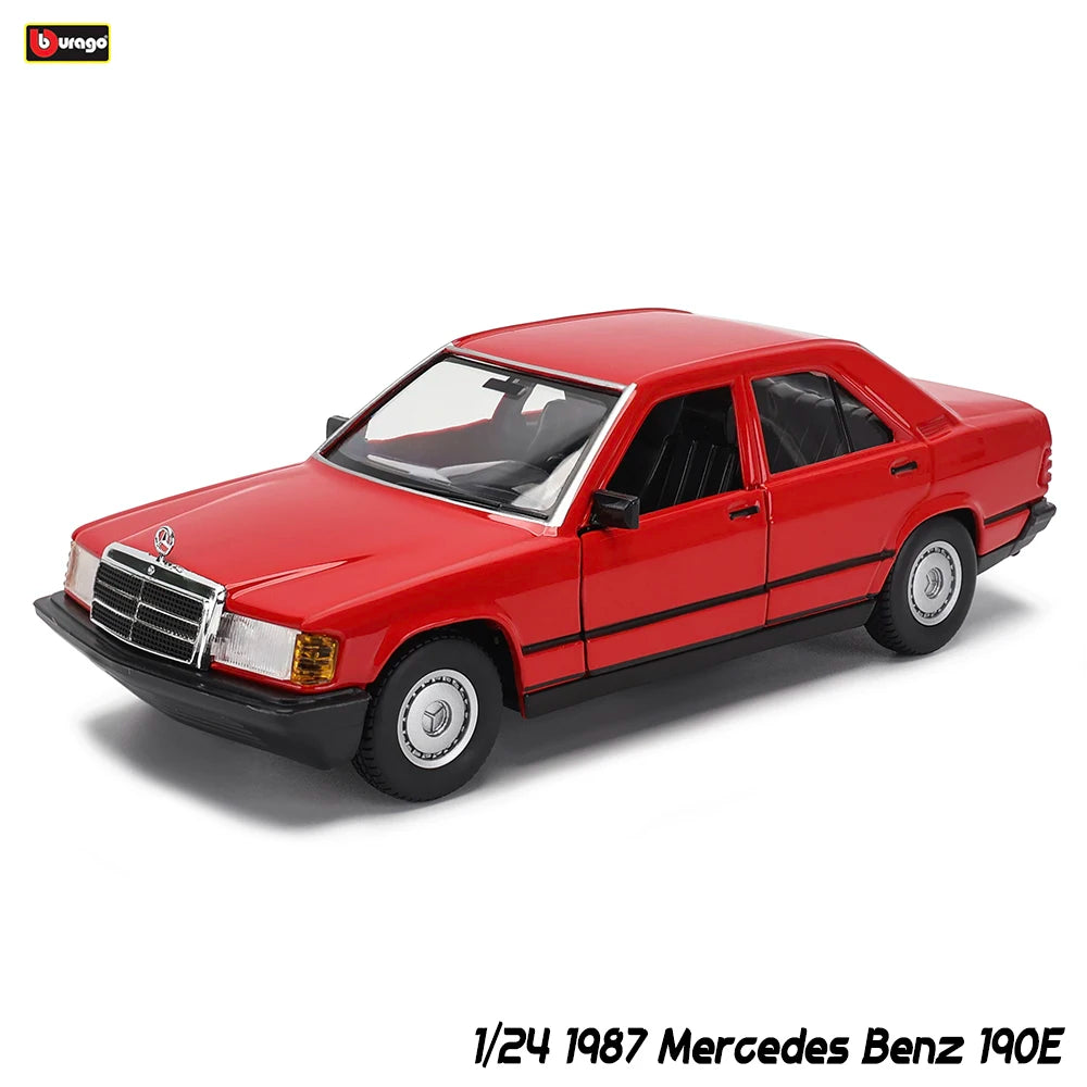 Bburago 1:24 1987 Mercedes Benz 190E alloy racing car Alloy Luxury Vehicle Diecast Cars Model Toy Collection Gift - Merit Sell