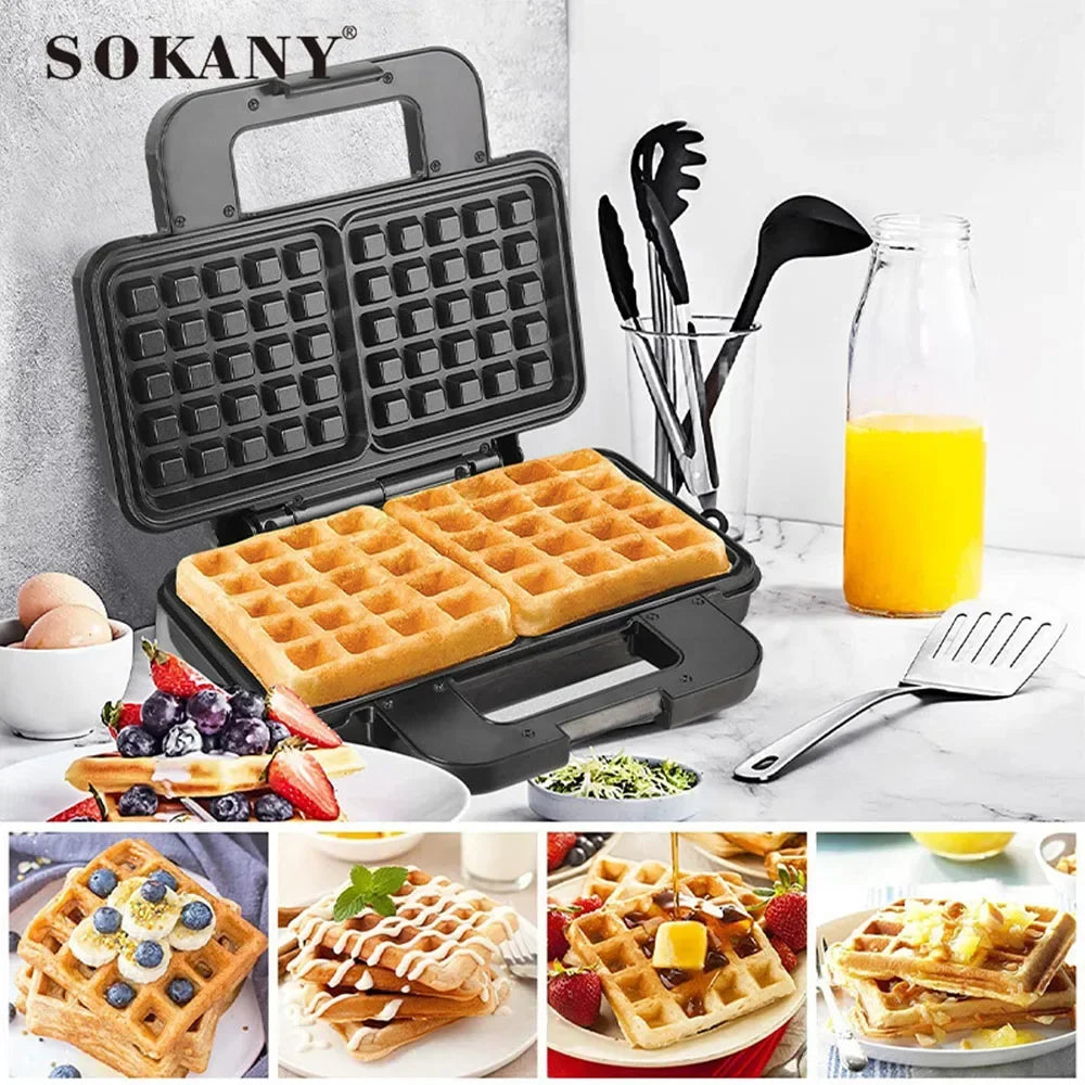 Belgian Mini Waffle Maker, Fast Double Sided Heating, Make 2 Waffles At The Same Time, Perfect for Breakfast, Snacks, Burgers - Merit Sell