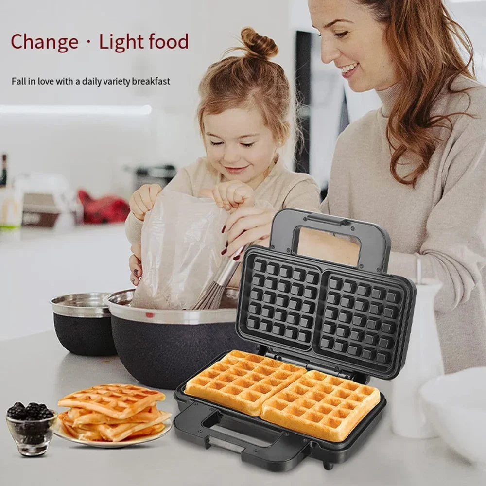 Belgian Mini Waffle Maker, Fast Double Sided Heating, Make 2 Waffles At The Same Time, Perfect for Breakfast, Snacks, Burgers - Merit Sell
