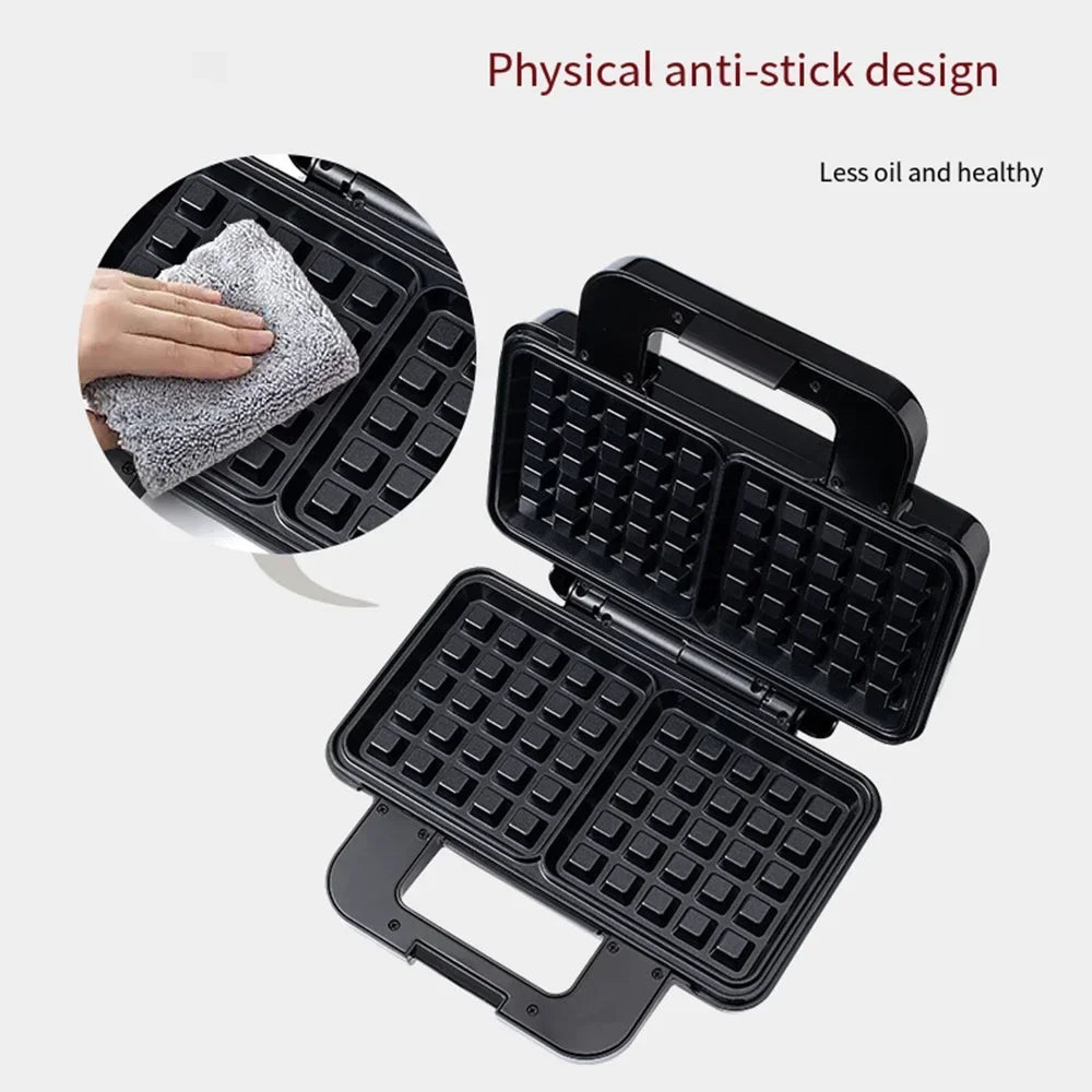Belgian Mini Waffle Maker, Fast Double Sided Heating, Make 2 Waffles At The Same Time, Perfect for Breakfast, Snacks, Burgers - Merit Sell