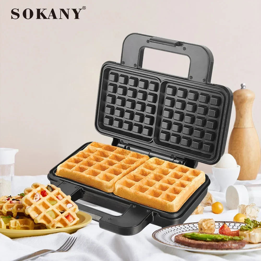 Belgian Mini Waffle Maker, Fast Double Sided Heating, Make 2 Waffles At The Same Time, Perfect for Breakfast, Snacks, Burgers - Merit Sell
