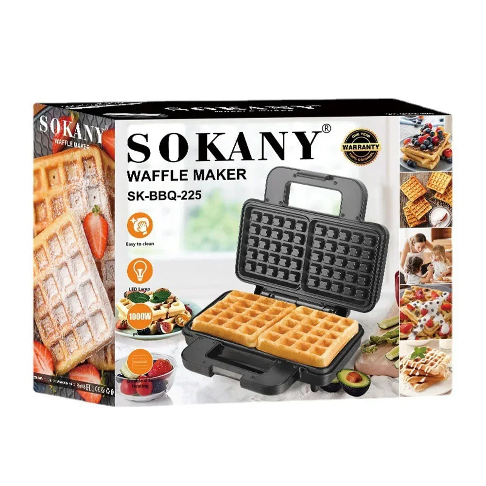 Belgian Mini Waffle Maker, Fast Double Sided Heating, Make 2 Waffles At The Same Time, Perfect for Breakfast, Snacks, Burgers - Merit Sell