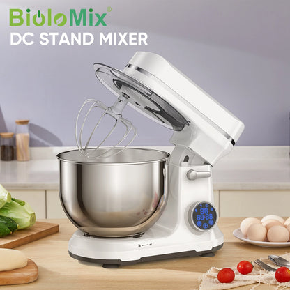 BioloMix Kitchen Food Stand Mixer, 1200W 11-Speeds DC Motor, Digital OLED Screen, Electric Food Mixer with Dough Hook, Whisk - Merit Sell