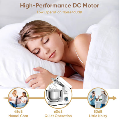 BioloMix Kitchen Food Stand Mixer, 1200W 11-Speeds DC Motor, Digital OLED Screen, Electric Food Mixer with Dough Hook, Whisk - Merit Sell