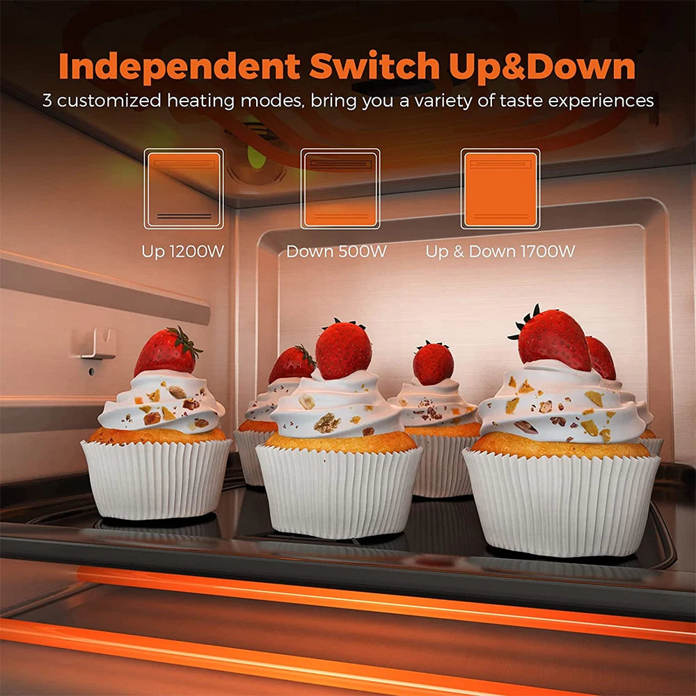 BioloMix Stainless Steel Dual Heating Air Fryer Oven Oil Free, Toaster Rotisserie and Dehydrator, 11 in 1, 15 L, 1700 W - Merit Sell