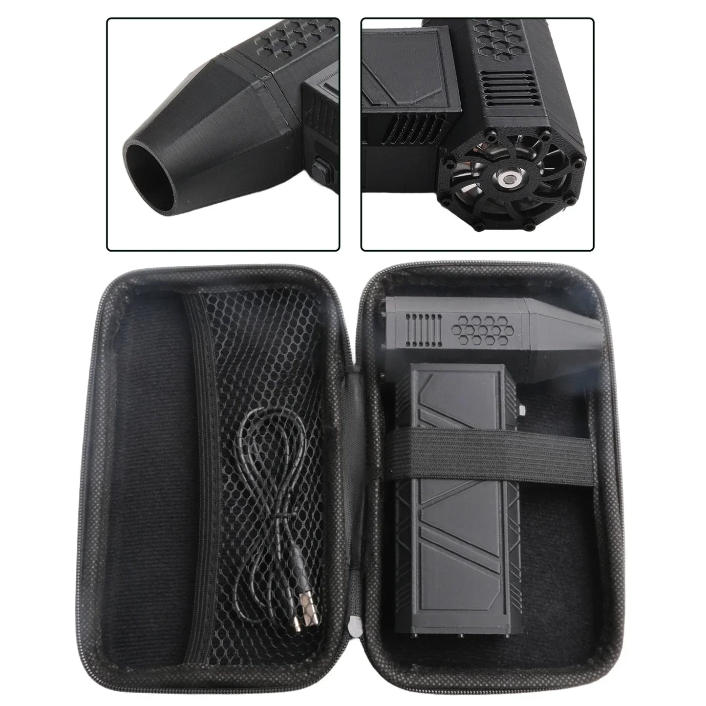 Black Industrial Blower Fan 130,000rpm Motor 180W Power 4000mAh Battery Alloy Shell Lightweight Design Powerful Wind Speed - Merit Sell