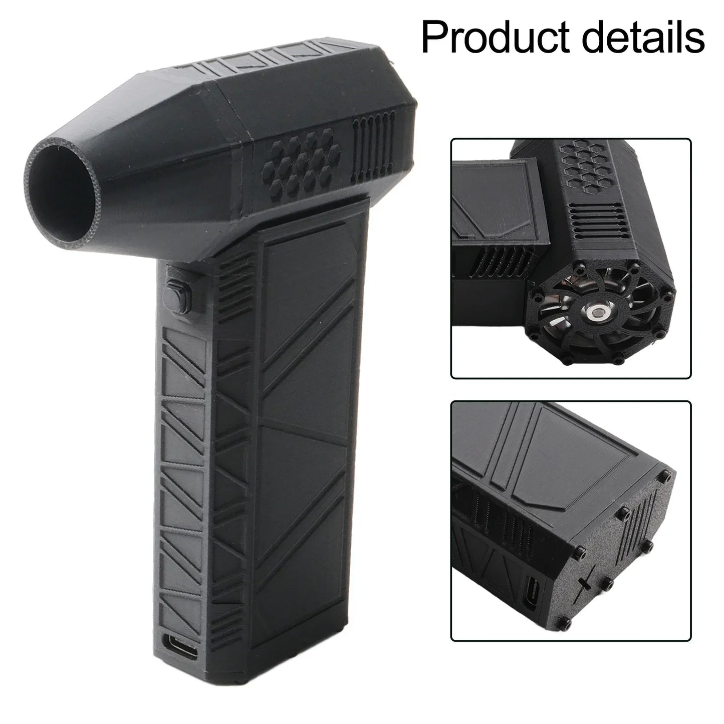 Black Industrial Blower Fan 130,000rpm Motor 180W Power 4000mAh Battery Alloy Shell Lightweight Design Powerful Wind Speed - Merit Sell