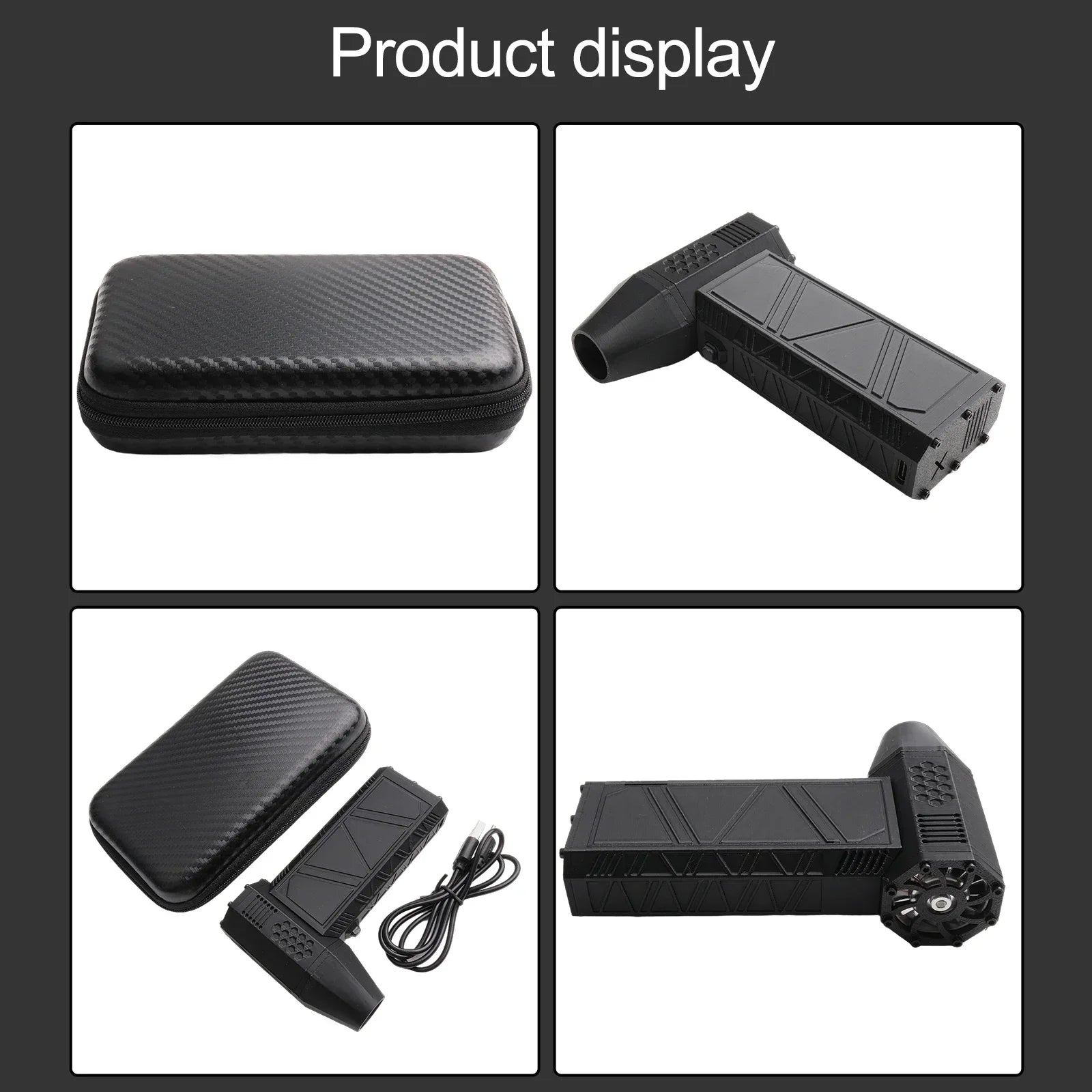 Black Industrial Blower Fan 130,000rpm Motor 180W Power 4000mAh Battery Alloy Shell Lightweight Design Powerful Wind Speed - Merit Sell