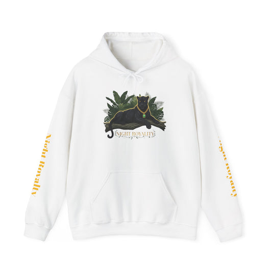 Black Panther 'Night Royalty' Hoodie – Gold Chain Cat Graphic Sweatshirt Merit Sell