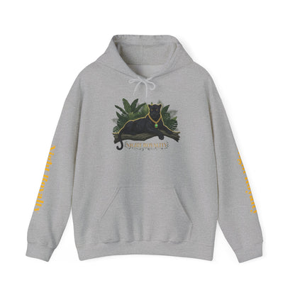 Black Panther 'Night Royalty' Hoodie – Gold Chain Cat Graphic Sweatshirt