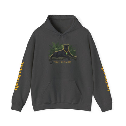 Black Panther 'Night Royalty' Hoodie – Gold Chain Cat Graphic Sweatshirt