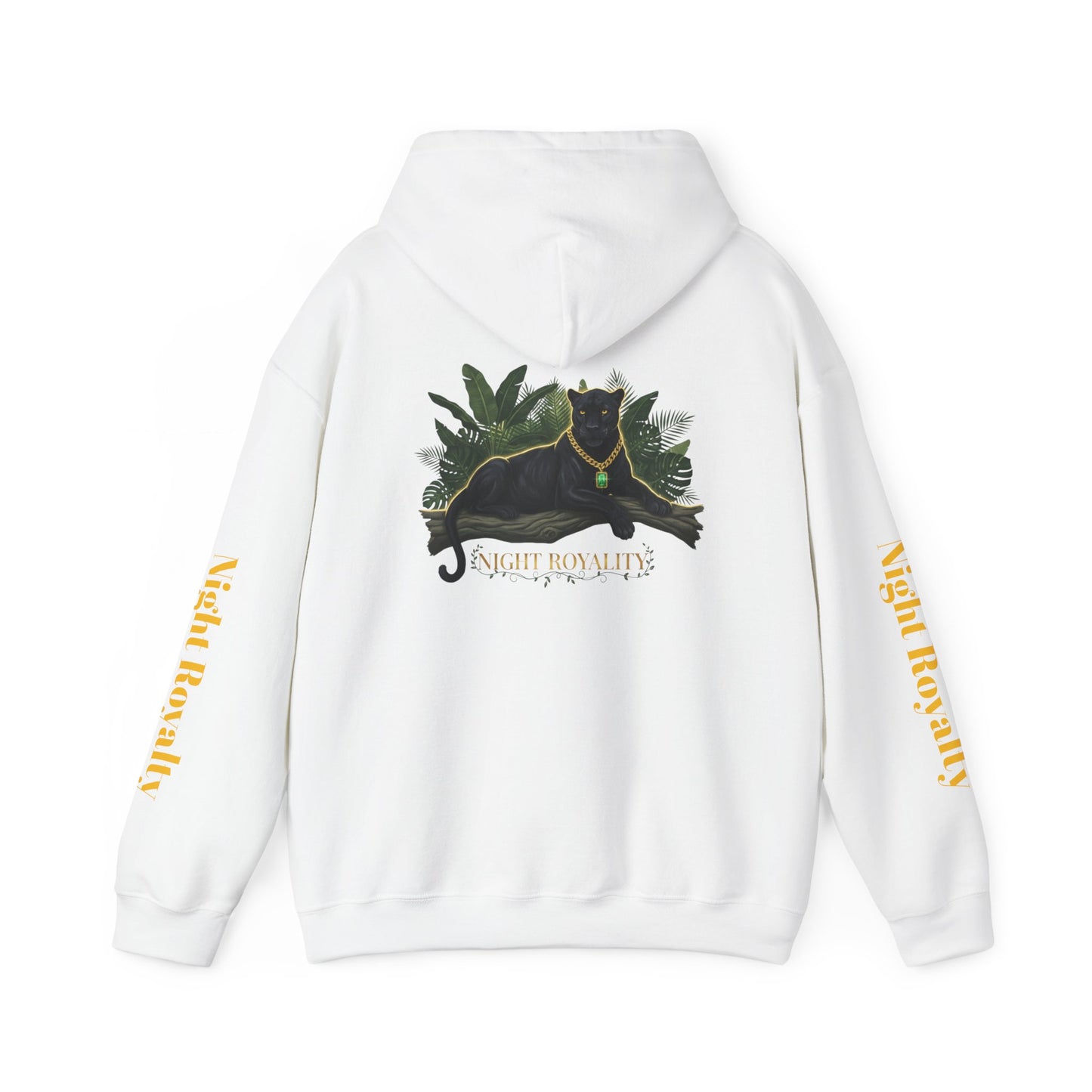 Black Panther 'Night Royalty' Hoodie – Gold Chain Cat Graphic Sweatshirt