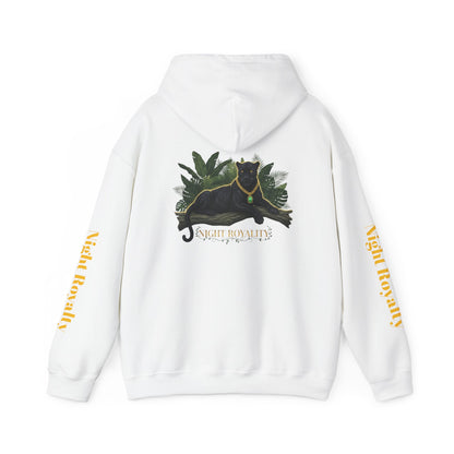 Black Panther 'Night Royalty' Hoodie – Gold Chain Cat Graphic Sweatshirt