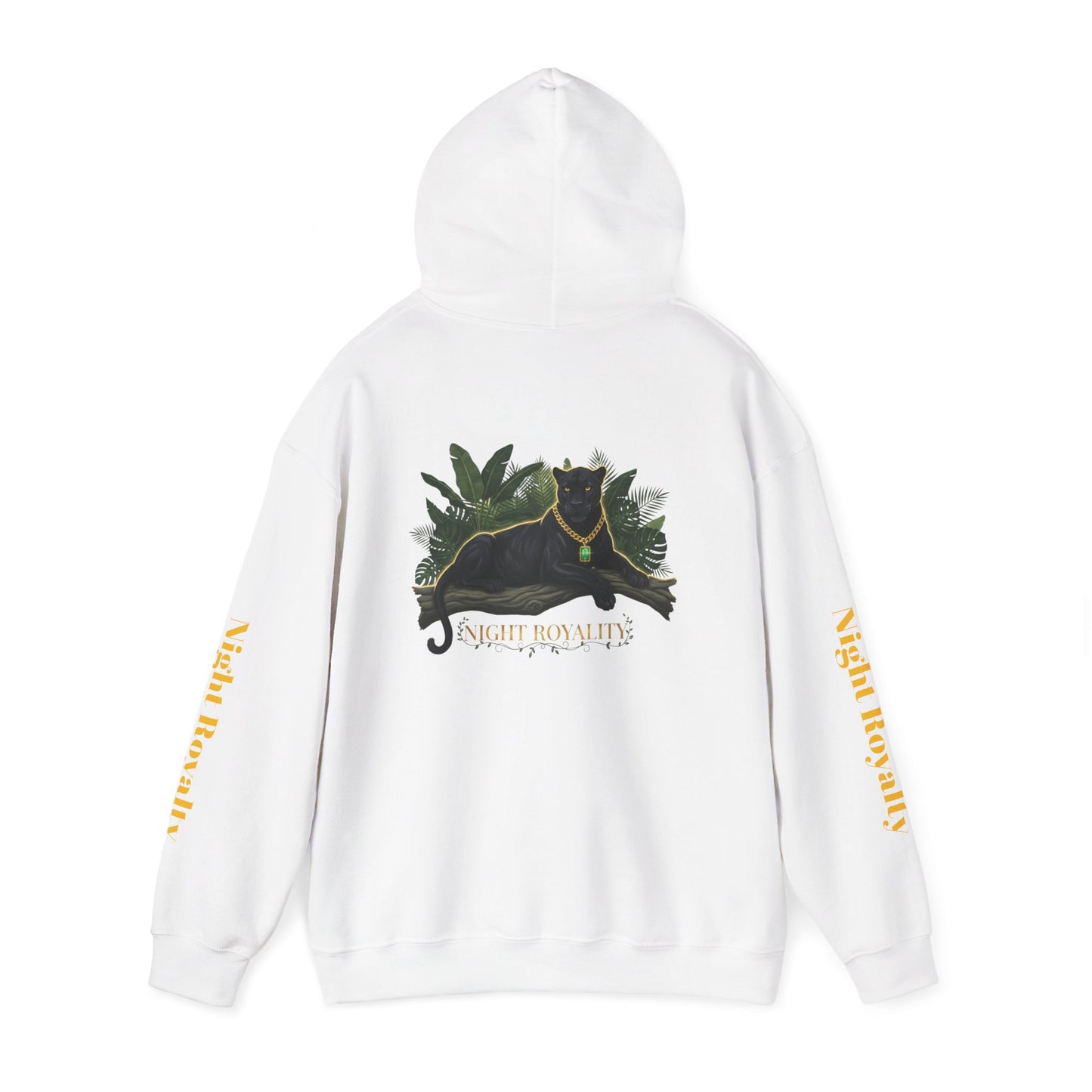 Black Panther 'Night Royalty' Hoodie – Gold Chain Cat Graphic Sweatshirt