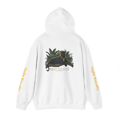 Black Panther 'Night Royalty' Hoodie – Gold Chain Cat Graphic Sweatshirt