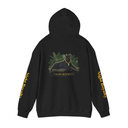 Black Panther 'Night Royalty' Hoodie – Gold Chain Cat Graphic Sweatshirt