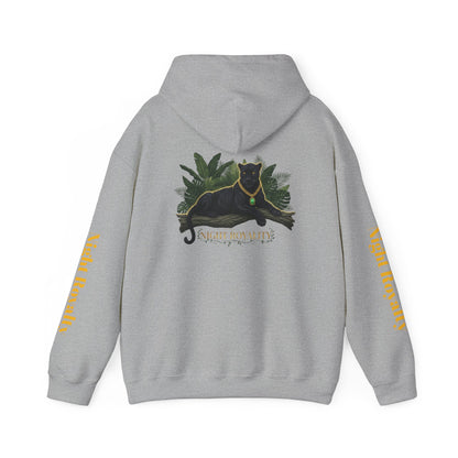 Black Panther 'Night Royalty' Hoodie – Gold Chain Cat Graphic Sweatshirt