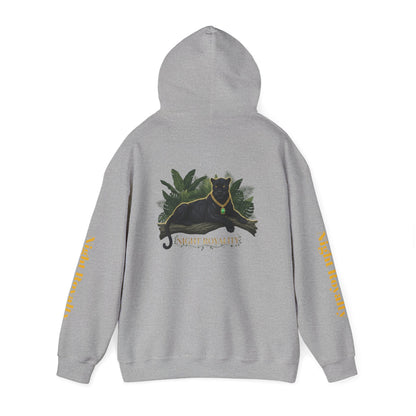 Black Panther 'Night Royalty' Hoodie – Gold Chain Cat Graphic Sweatshirt