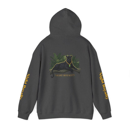 Black Panther 'Night Royalty' Hoodie – Gold Chain Cat Graphic Sweatshirt