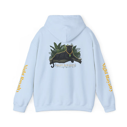 Black Panther 'Night Royalty' Hoodie – Gold Chain Cat Graphic Sweatshirt