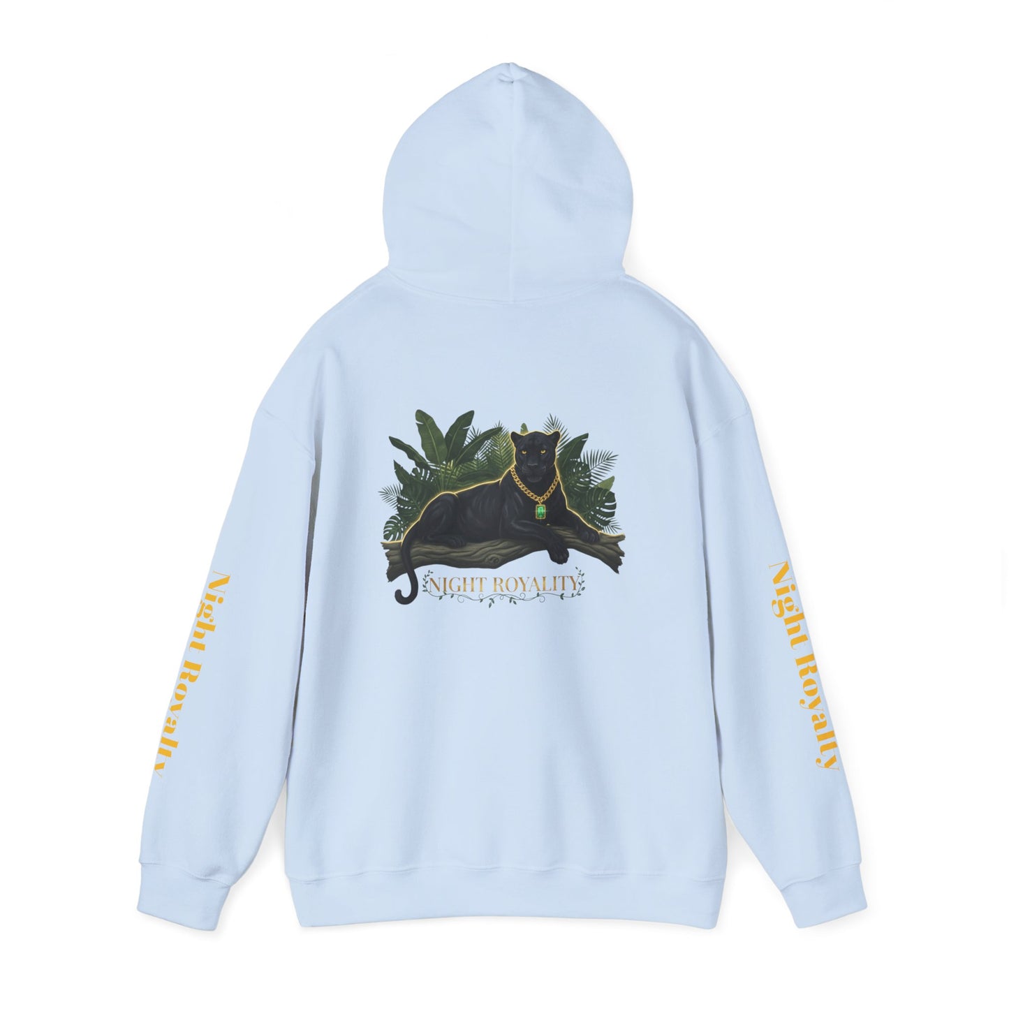 Black Panther 'Night Royalty' Hoodie – Gold Chain Cat Graphic Sweatshirt