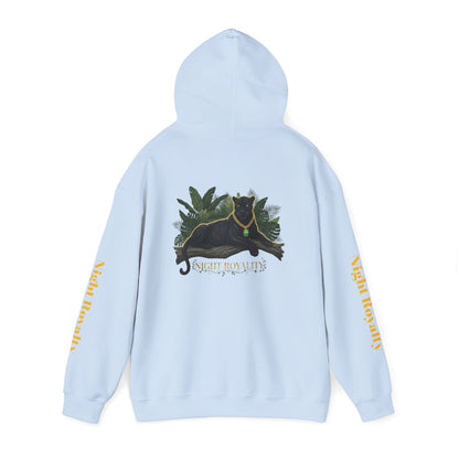 Black Panther 'Night Royalty' Hoodie – Gold Chain Cat Graphic Sweatshirt