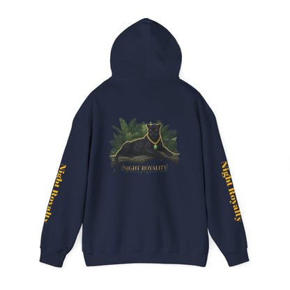 Black Panther 'Night Royalty' Hoodie – Gold Chain Cat Graphic Sweatshirt