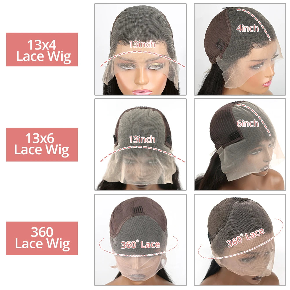 Body Wave Glueless Wig Human Hair Wig 40 inch 13x6 Lace Frontal Wig 360 Full Lace Wigs of Women Pre cut Lace Water Wave Wigs - Merit Sell