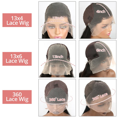 Body Wave Glueless Wig Human Hair Wig 40 inch 13x6 Lace Frontal Wig 360 Full Lace Wigs of Women Pre cut Lace Water Wave Wigs - Merit Sell