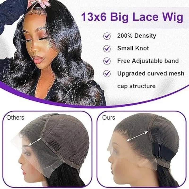 Body Wave Human Hair Wigs 13X6 Hd Lace Frontal Wig 250 Density 40 Inch Lace Front Human Hair Wigs Brazilian Wigs For Black Women - Merit Sell
