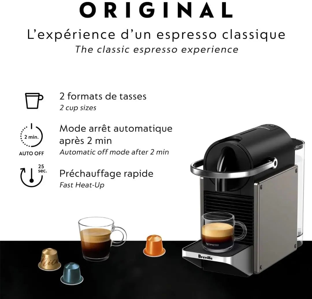 Breville-USA BEC420TTN1AUC1 Pixie Espresso Machine, Titan - Merit Sell