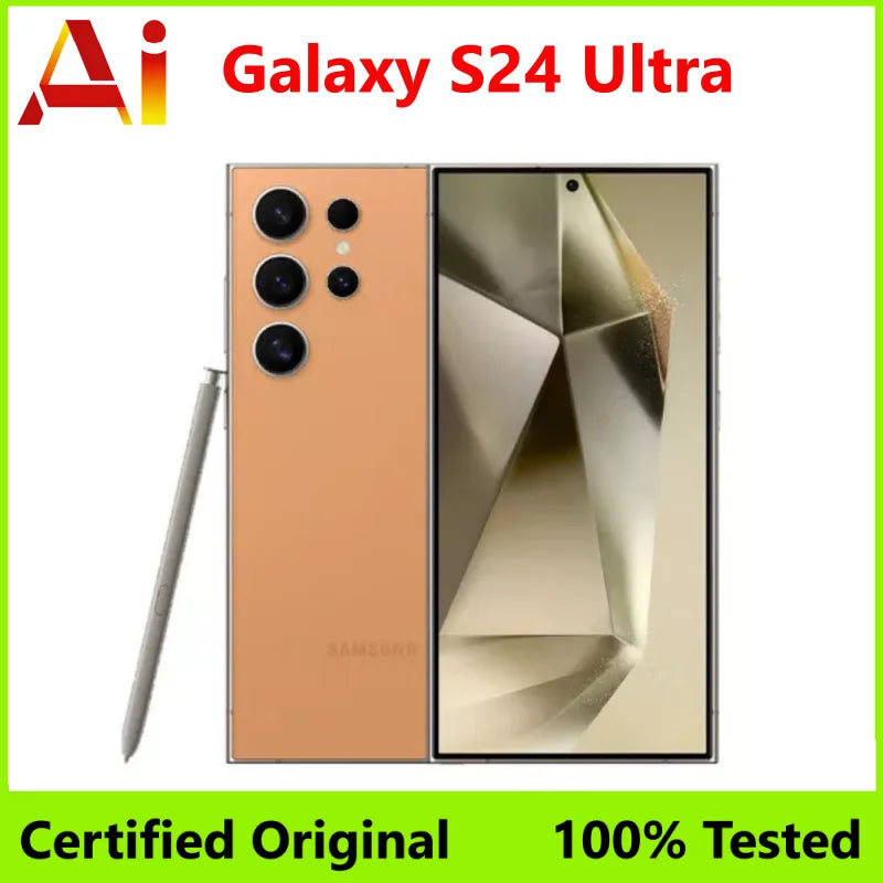 C Samsung Galaxy S24 Ultra 5G S928U S928B ROM 256/512GB/1TB RAM 12GB IM Free Original AI Cell Phone Virtually New - Merit Sell