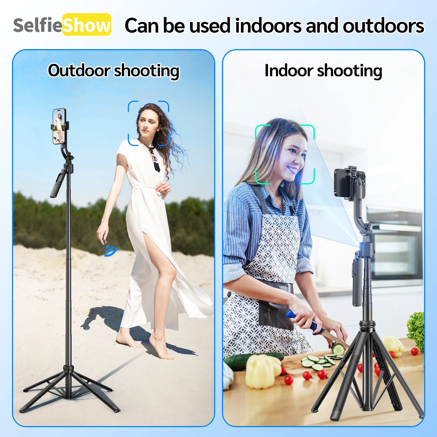 C17 Tripod 360°Auto-Rotation AI Tracking Remote Control Bluetooth Shooting Quadrapod Selfie Stick Stabilizer Optional Fill Light - Merit Sell