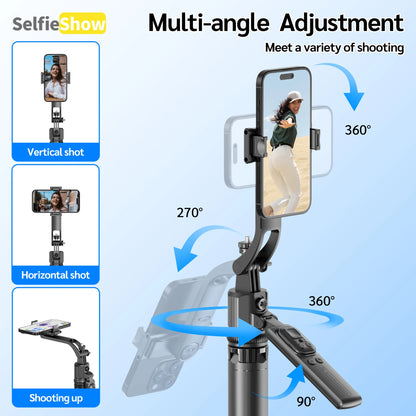 C17 Tripod 360°Auto-Rotation AI Tracking Remote Control Bluetooth Shooting Quadrapod Selfie Stick Stabilizer Optional Fill Light - Merit Sell