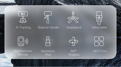 C17 Tripod 360°Auto-Rotation AI Tracking Remote Control Bluetooth Shooting Quadrapod Selfie Stick Stabilizer Optional Fill Light - Merit Sell