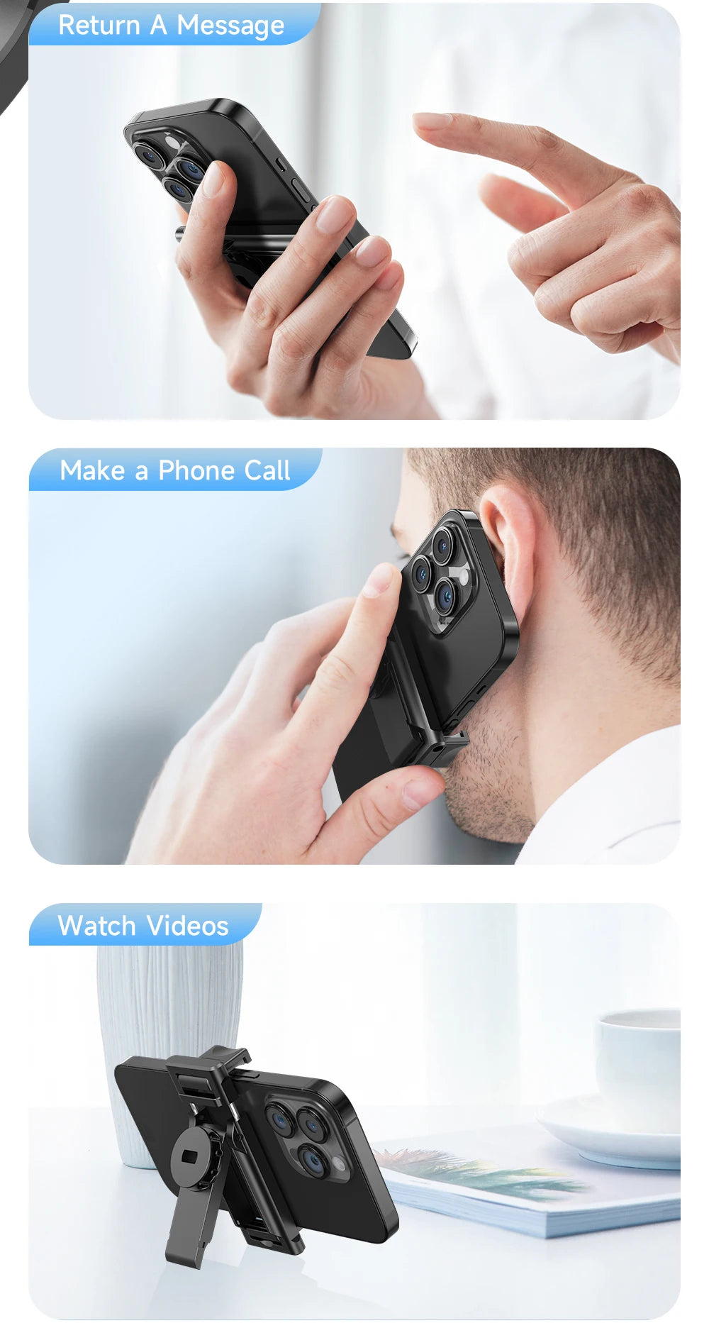 C17 Tripod 360°Auto-Rotation AI Tracking Remote Control Bluetooth Shooting Quadrapod Selfie Stick Stabilizer Optional Fill Light - Merit Sell