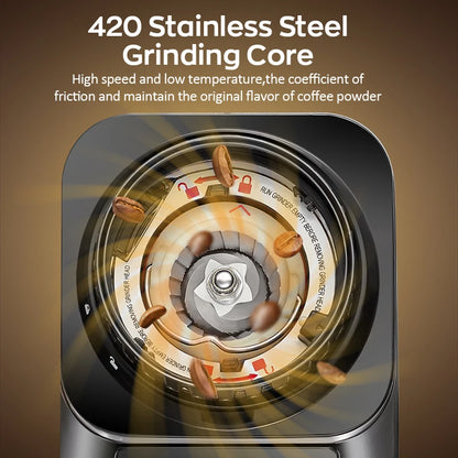 Cafelffe-Electric Smart Burr Mill, Coffee Bean Grinder with 48 Grind Settings, Fully Automatic Grinder, Adjustable Grinding - Merit Sell