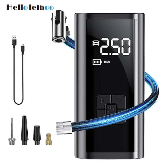 Car Air Pump Wired/Wireless Protable Car Air Compressor 150PSI Tire Inflation Pump for Motorcycle Bicycle Car Tire Ball Inflator - Merit Sell SPECIFICATIONSBrand Name: HELLOLEIBOOChoice: yesHigh-concerned chemical: NoneItem Height: 8Item Length: 19.6Item Type: PUMPSItem Weight: 0.6Item Width: 16.5Material: ABSOrigin: Mainland ChinaVoltage: 12V/7.4V Merit Sell