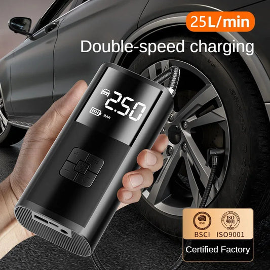 Car Air Pump Wired/Wireless Protable Car Air Compressor 150PSI Tire Inflation Pump for Motorcycle Bicycle Car Tire Ball Inflator - Merit Sell SPECIFICATIONSBrand Name: HELLOLEIBOOChoice: yesHigh-concerned chemical: NoneItem Height: 8Item Length: 19.6Item Type: PUMPSItem Weight: 0.6Item Width: 16.5Material: ABSOrigin: Mainland ChinaVoltage: 12V/7.4V Merit Sell