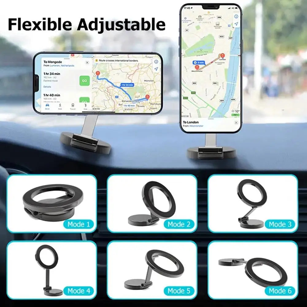 Car Phone Holder Magnetic Folding Phone 360 Degree Rotation Mount Suction Cup Car Navigation Phone Holder AntiShake Bracket - Merit Sell
