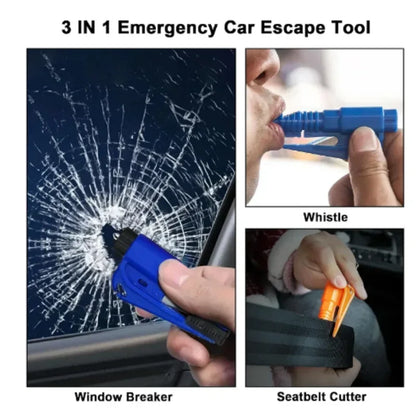 Car Safety Hammer Auto Emergency Glass Window Breaker Seat Belt Cutter Life-Saving Car Emergency Escape Hammer Survival Whistle - Merit Sell