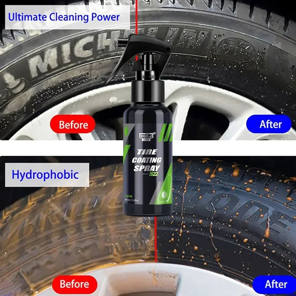 Car Tyre Gloss 50/100ML Tire Coating Spray Hydrophobic Sealant Wax For Car Auto Tire Refurbishing Agent Cleaner Coating Spraying - Merit Sell