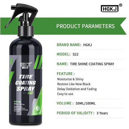 Car Tyre Gloss 50/100ML Tire Coating Spray Hydrophobic Sealant Wax For Car Auto Tire Refurbishing Agent Cleaner Coating Spraying - Merit Sell