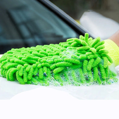 Car Wash Gloves Chenille Coral Fleece Gloves Washing Wiper Car Thick Cleaning Mitt Wax Detailing Brush Auto Care Glove - Merit Sell