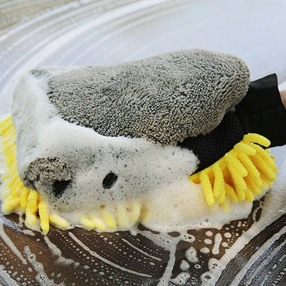 Car Wash Gloves Chenille Coral Fleece Gloves Washing Wiper Car Thick Cleaning Mitt Wax Detailing Brush Auto Care Glove - Merit Sell