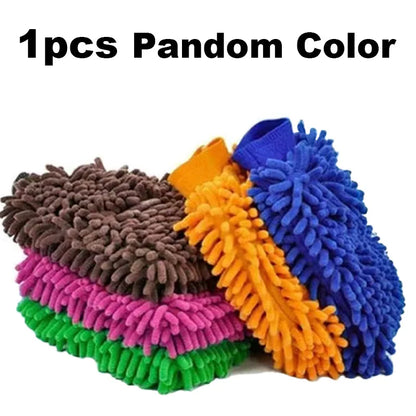 Car Wash Gloves Chenille Coral Fleece Gloves Washing Wiper Car Thick Cleaning Mitt Wax Detailing Brush Auto Care Glove - Merit Sell