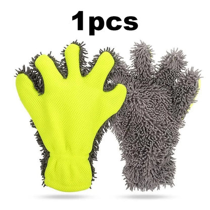 Car Wash Gloves Chenille Coral Fleece Gloves Washing Wiper Car Thick Cleaning Mitt Wax Detailing Brush Auto Care Glove - Merit Sell