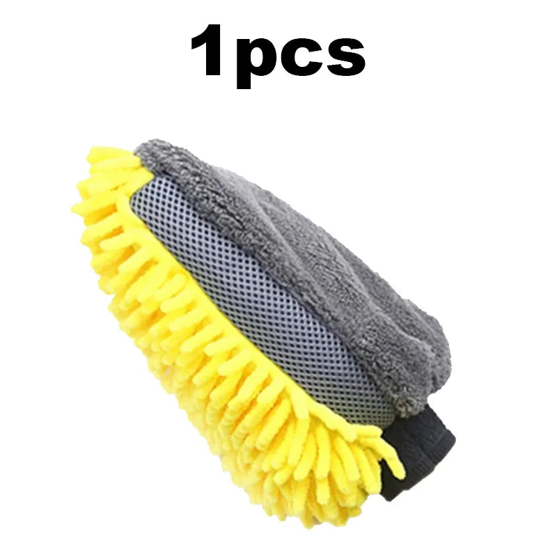 Car Wash Gloves Chenille Coral Fleece Gloves Washing Wiper Car Thick Cleaning Mitt Wax Detailing Brush Auto Care Glove - Merit Sell