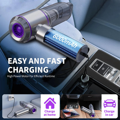 Car vacuum cleaner: multi-functional, handheld, brushless, dual-purpose, all-in-one, suitable for home use, with inflation and d - Merit Sell