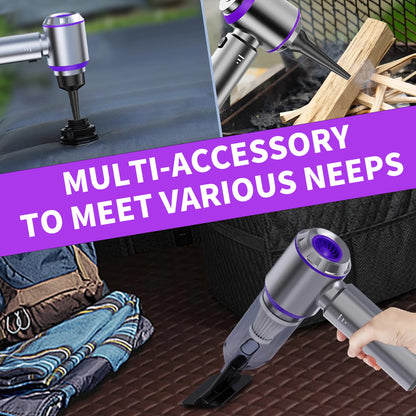 Car vacuum cleaner: multi-functional, handheld, brushless, dual-purpose, all-in-one, suitable for home use, with inflation and d - Merit Sell